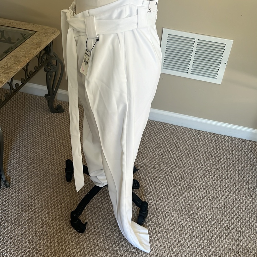 EXPRESS white ANKLE HIGH RISE pants SIZE 6 R - Picture 3 of 9